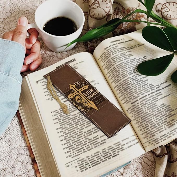 Retro Religious Thorns and Cross Bible Case with Bookmark Waterproof Bible Cover Case for Women Lightweight Bible Bag with Handle Pockets Church Book Bag Brown