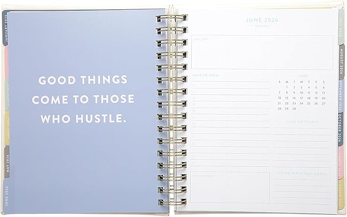 WORLD TRAVELER 2026 Planner Weekly and Monthly - 7'' x 8.75'' Hard Cover January December Spiral Daily Planner 2026 To Do List, Size 7X8.75, White Busy