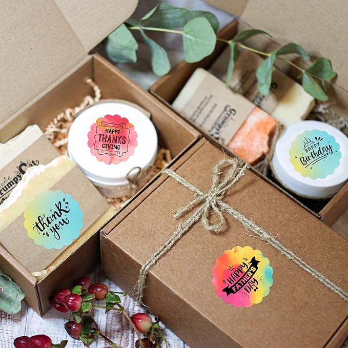 3 Rolls Thermal Labels,50x50mm Colorful Label Stickers for Phomemo M110/M220/M120/M221 Label Maker Printers, Gradient Flower Edge Paper for Name, Logo, Design, DIY, QR Codes