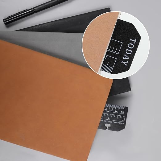 4 PCS Bookmark Rulers, Black and Clear Spiral Notebook Bookmark, Plastic Planner Ruler for A5 Size 7-Hole Binder Notebook