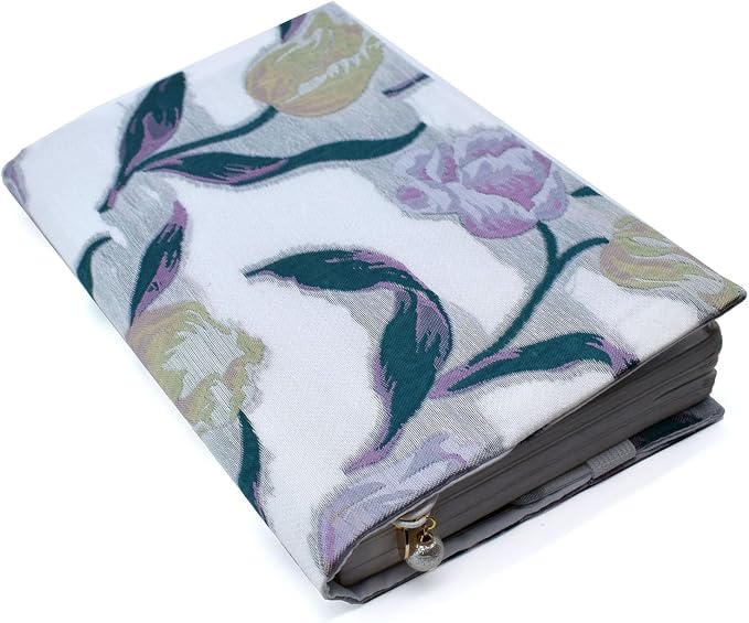 BLBMH 5x8 Book Cover | Handmade Non-Stretch Fabric Sleeve with Bookmark | for Paperback Bible Journal | Privacy Reading Gift for Women - Tulip