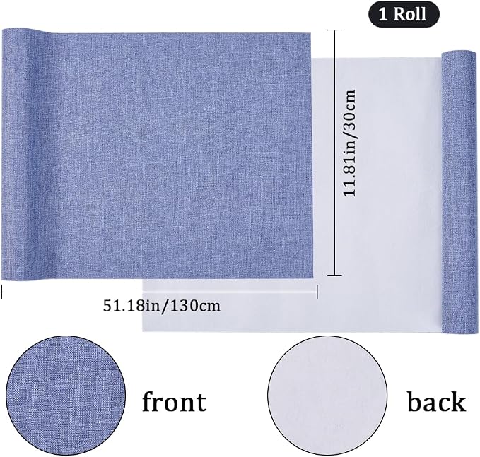 CRASPIRE 51 x 11.8 Book Cloth Blue for Books Binding Fabric Surface Paper Backed Bookcover Densely Woven Cloth Books Album Scrapbooking Archival DIY Covering Protector Bookbinding Supplies