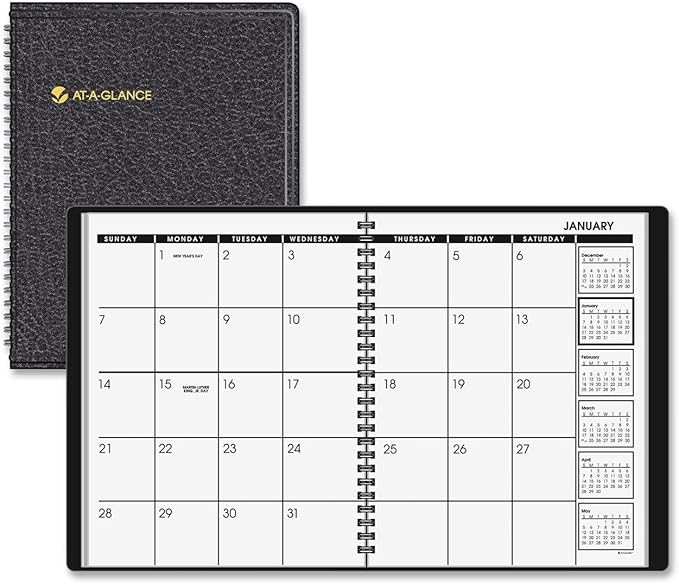 AT-A-GLANCE Recycled Monthly Planner, 7.5 x 9 Inches, Black, 2013 (70-120-05)