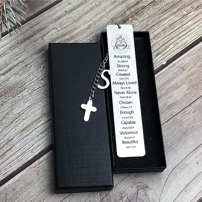 Bible Bookmark for Women Book Lovers Sister Christian Book Marker Gifts for Reader Teens Girls Baptism Birthday Christmas Gift for Coworker Students Bookish Easter Gifts (Silver-S)