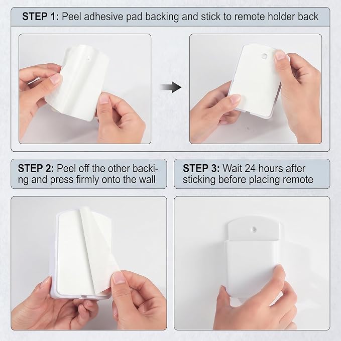 2 PCS Remote Control Holder Wall Mount, TV Remote Control Holder, Self Adhesive Pen Holder Organizers and Accessories for Home Office School (4, White-4Pcs)