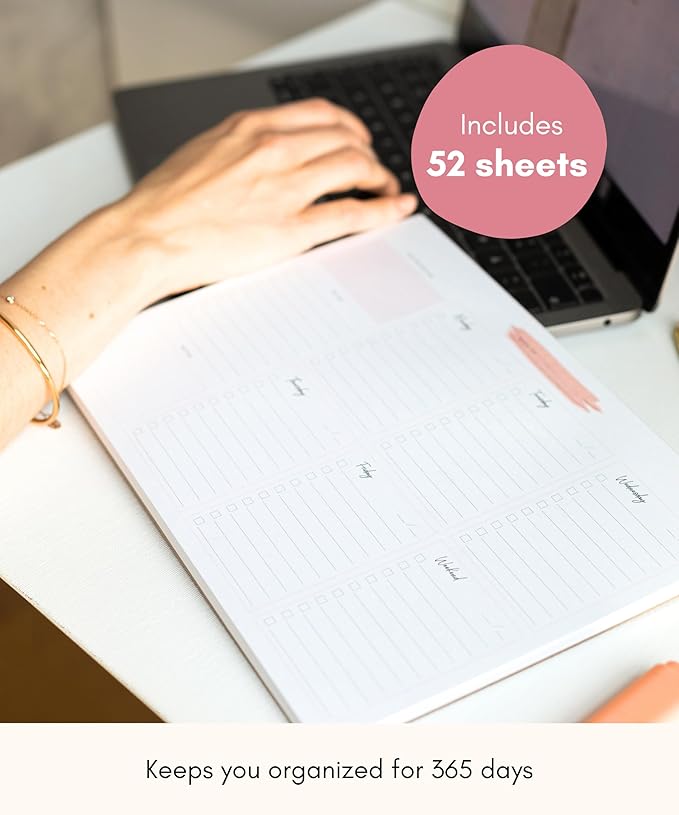 Lamare Weekly Planner Notepad – Premium Undated Weekly To Do List Notepad for School, Home & Office Day Planner, Desk To Do List Pad and Productivity Planning Pad