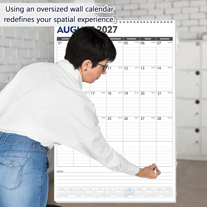 GuassLee Extra Large Wall Calendar 2026-2027, 20"x 30" Gaint Vertical Wall Calendar 2026, Jun. 2026 to Dec. 2027, 19-Month Paper Hanging Planner Wall with Julian Date for Office Home Planning & Organizing