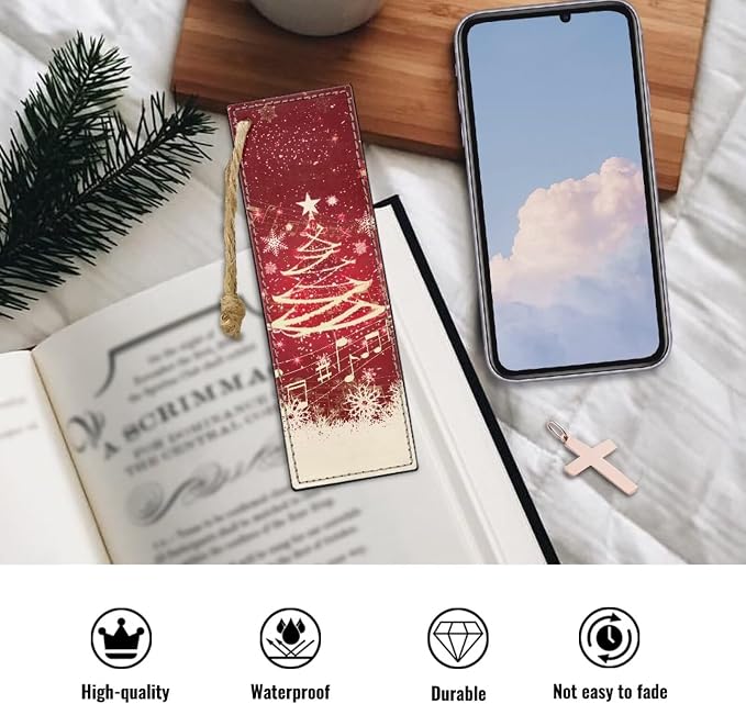 Bookmarks for Women Teacher Teal Christmas Tree Bookmarks for Women Readers Book Lovers Page Markers for Students Teachers
