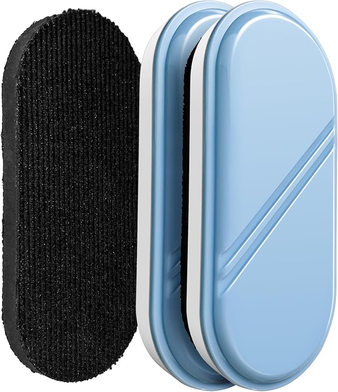 Dry Erase Eraser, Detachable Magnetic White Board Erasers - 2 Pack,Glass Board Glass Whiteboard Eraser for Office and School Supplies (Blue)