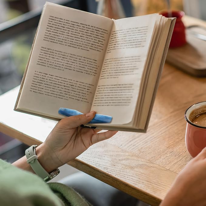 Eaasty 4 Pcs Thumb Book Page Holder for Reading Resin Book Opener Holder Multiple Colors Books Accessories Gifts for Reading Lovers Women Men(Light Colors)