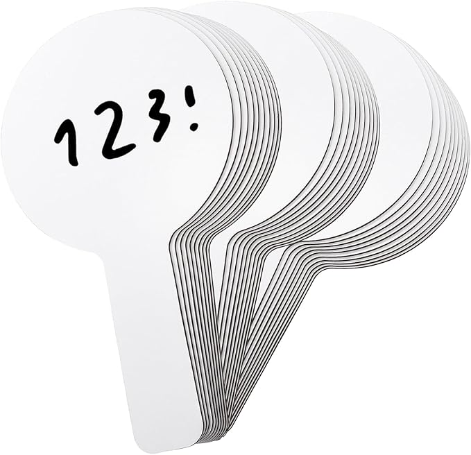 Cididu 30 Pack Dry Erase Answer Paddle, Mini White Boards, Double Sided Handheld Paddles, Thickened Auction Paddles, Small Dry Erase Signs Boards for Students Classroom Teachers School Supplies