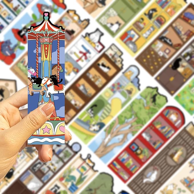 30 PCS Cat World Bookmark, Bookmarks for Cat Lovers, Bulk Bookmarks for Men and Women, Unique Book Mark for Reading for Boys, Girls, Students, Classroom Gifts, School Prize, Reading Present