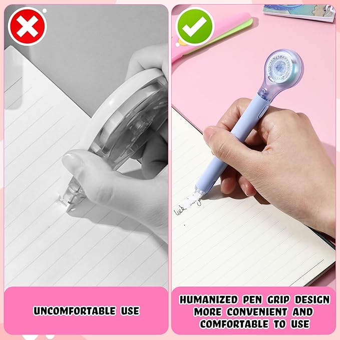 Gersoniel 10 Pack Correction Tape Pen Correctional Ink Tape Push Pull Protective, Easy to Use Applicator for School Office Supplies, 0.2 x 236 Inch (Blue Color)