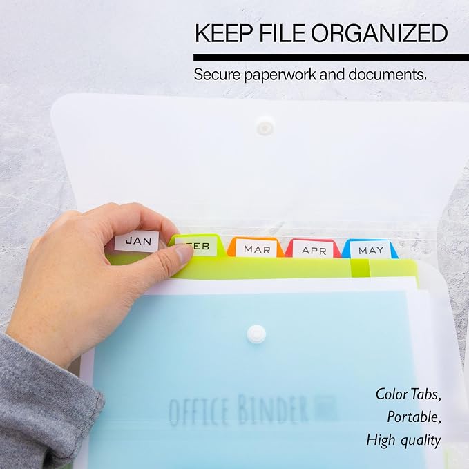 BAZIC Products 5-Pocket Vertical Expanding File, Letter Size, Accordion Poly Body, for School Office Documents, 4 Pack