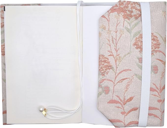 BLBMH 5.5x8.5 Fabric Bible Cover Non-Stretch | Built-in Bookmark | Handmade Washable Book Sleeve for Paperback Journal Privacy Reading Gift for Women - Pink