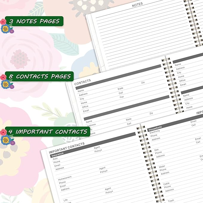 2026-2029 Monthly Planner - 3 Year Monthly Planner 2026-2029, Jul.2026 - Jun.2029, 9" x 11", 3 Year Calendar with 36-Month Tabs, Inner Pocket - Floral