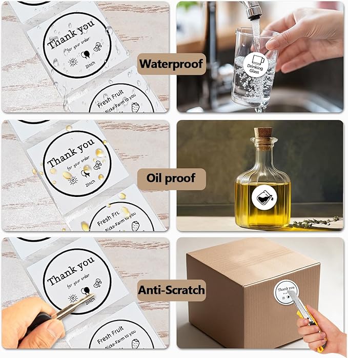 420PCS 2 Inch Circle Thermal Labels for Label Printer T50M Pro/ PL70E/ 130B/ M110/ PL80E, Round Self-Adhesive Thermal Printer Stickers for Business, DIY, Custom Stickers, White (3x140Pcs/Roll)