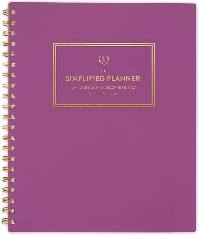 AT-A-GLANCE 2027 Planner, Simplified by Emily Ley, Weekly & Monthly, 8.5" x 11", Nostalgia Pink (EL60-905-27)