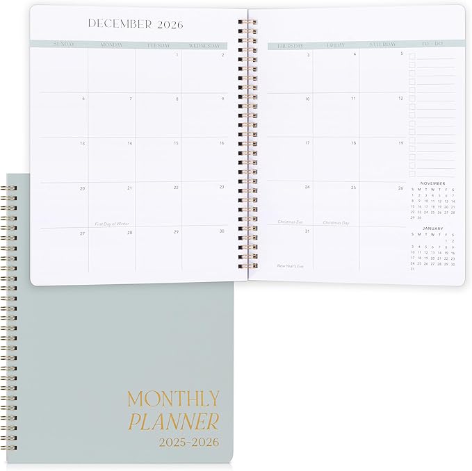 Beautiful 2025-2026 Monthly Planner and Calendar Book - To Do List Notebook That Easily Organizes Your Tasks to Boost Productivity - Runs From January 2025 Until December 2026
