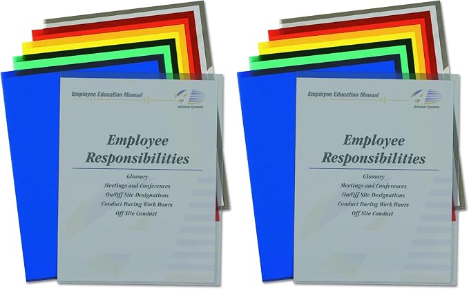 C-Line Colored Project Folders, Heavyweight Poly, Holds Materials up to 8.5 x 11 Inches, Assorted Colors, 25 per Box (62130), Letter Size (Pack of 2)