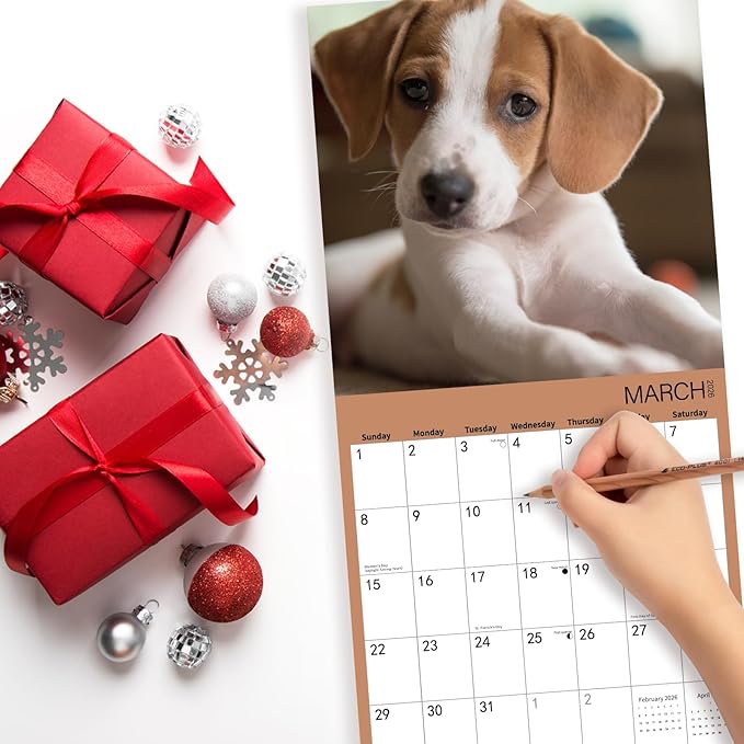2026 Wall Calendar,Beagle Wall Calendar, 12" x 24" Open,Family Planner Calendar Organizer with Beagle Images, for Dogs Lovers