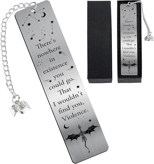 Cool Fourth Wing Bookmark - Gift for Fantasy Novel Lovers Dragon Bookmarks Gifts for Book Lovers Novel Fans Bookworm Teacher Page Markers for Men Books Accessories Students Birthday Gifts