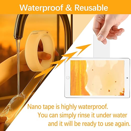 Double Sided Fabric Tape Heavy Duty,Strong Adhesive Removable No Residue Fabric Tape for Clothing, Hemming Tape for Curtains (Nano Tape-0.6inch*16.5ft)