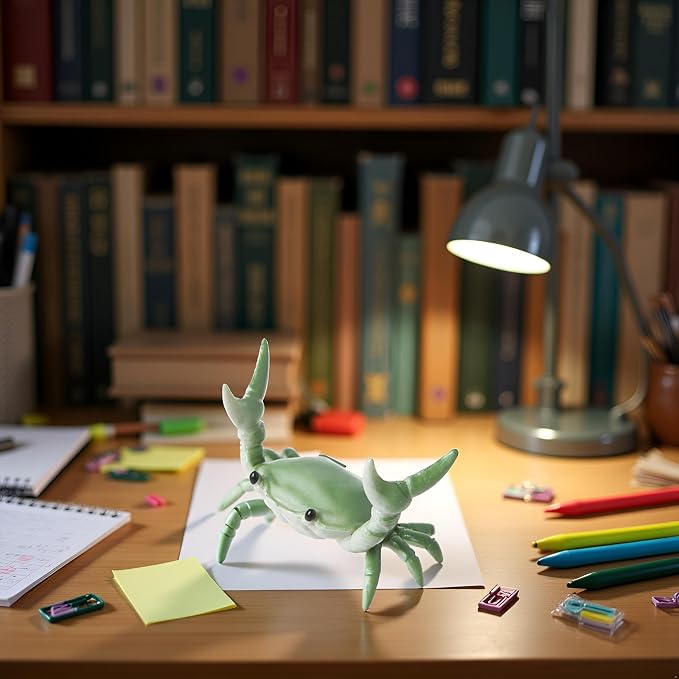 Green Crab Pen Holder Bracket Cute Creative Desktop Storage Stationery Ornaments Pencil Holders and Pen Holders