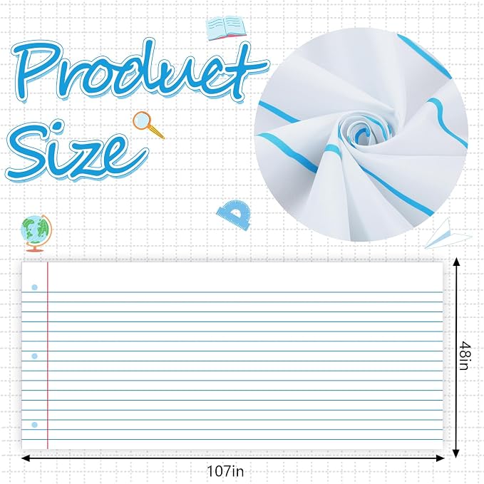 Mindsoft Bulletin Board Paper 48'' x 107'' Class Boards for Classroom Bulletin Boards Everyone is Welcome Classroom Board Decor Pillows Curtains Crafts(Lined,1 Pc)