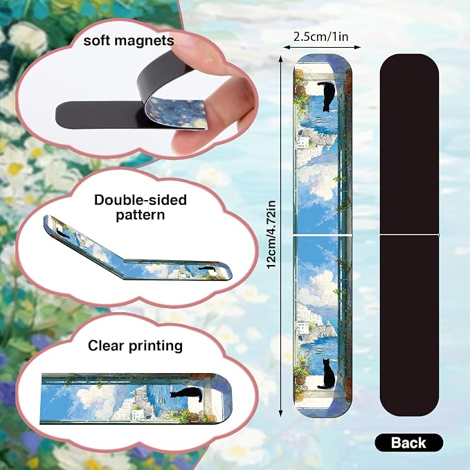 Black Cat Magnetic Bookmark Gifts - Cosmisun 30 Pcs Cute Cat Magnetic Bookmarks for Women Cats Lover Book Markers Animal Magnets Page Clip Gifts for Book Lover Students Teachers Bookish Reading