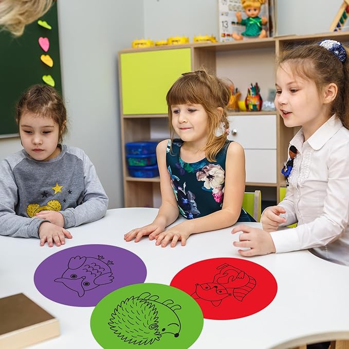 JarThenaAMCS 12PCS 12'' Colorful Large Dry Erase Dots Circles Spots Decals Rainbow Waterproof Removable Marker Stickers for Back to School Classroom Wall Whiteboard Teachers Teaching Students Supplies