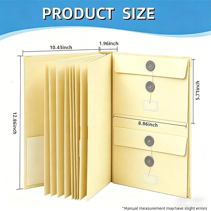 Important Document Organizer for Family Records, Home Filing System with Tabs and Pockets for Passport, Birth Certificate, Insurance Policies, Legal Documents and Important Papers(Yellow)