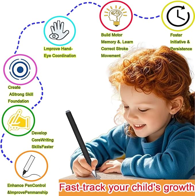 4 Pc Magic Grooved Practice Copybook,Reusable Letter Tracing Books,Handwriting Practice Book and Preschool Learning Activities, Writing Practice for Kids Ages 3-8 Calligraphy (4pc+Pens)（7.4in x 5.1in)