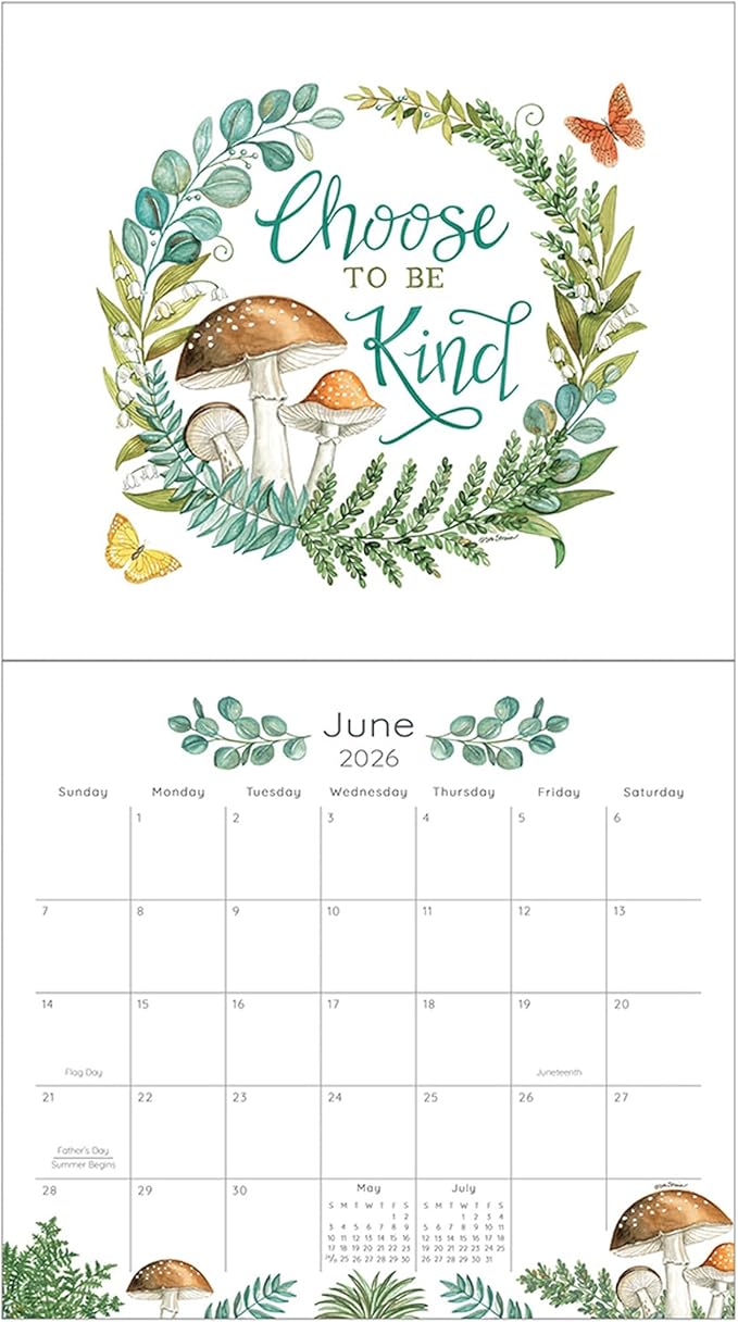 Legacy Publishing Group 2026 Wall Calendar 12-Month Schedule Organizer 12 x 13 Inch Paper With Brass Grommet Kindness Matters