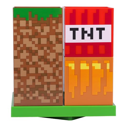 Paladone Minecraft Desktop Organizer - Officially Licensed, 4 Modular Blocks, Customisable Stationery Holder for Pencils, Minecraft Gamer Decor, Desk Accessory for School or Office Supplies