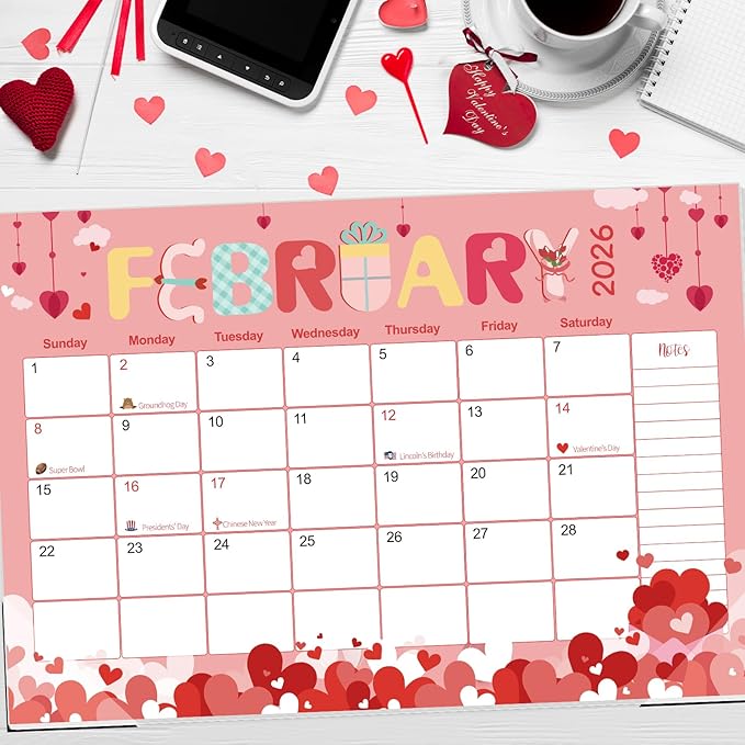 Guasslee Desk Calendar 2026-2028,36 Months Calendar Runs from 2026 Jan. to 2028 December, 17"x11.5" Monthly Desktop/Wall Planner with Thick Paper and Notes for Home School & Office