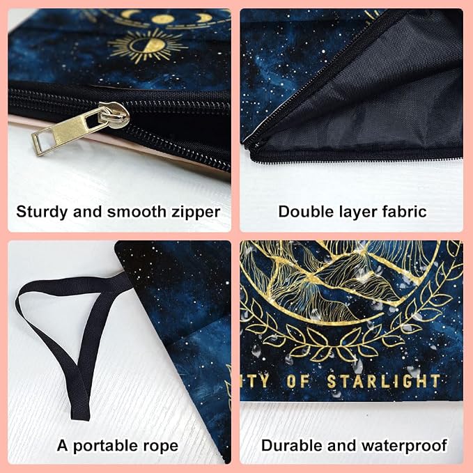 1pc Polyester Book Sleeve Night Mountain Book Cover Books Protectors with Zipper and Front Pocket Birthday Gift for Students Teachers 34cm(13.4inch) x24cm(9.45inch)