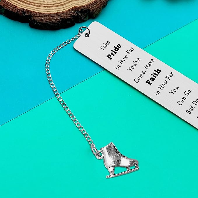 Ice Skater Gifts Sports Ice Skating Gift for Girls Inspirational Bookmark for Teens Figure Skating Gift for Women Men Skate Lover Gifts Skate Team Sport Skater Encouragement Bookmark
