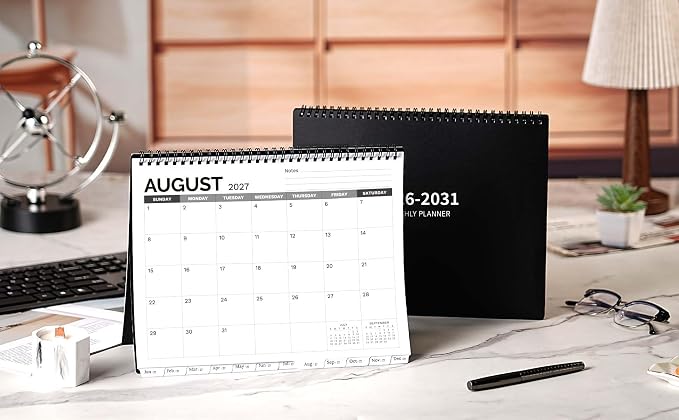 2026-2031 Monthly Planner - 5 Year Planner/Calendar 2026-2031, Jul 2026 - Jun 2031, 9" x 11", Tabs, 60 Months Flip Calendar, Spiral Bound Top, Black