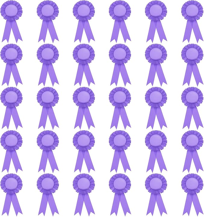 PATIKIL Blank Award Ribbon, 30 Pcs Prize Ribbon Award Medal Winner Ribbon Recognition Participation Ribbon for Competition, Sport Event and Party, Wedding, Violet