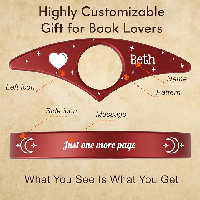 Custom Book Page Holder, Thumb Book Page Holder, Personalized Page Holder for Reading, Gifts for Book Lovers Teachers Appreciation Gifts on Birthday (Style 1)