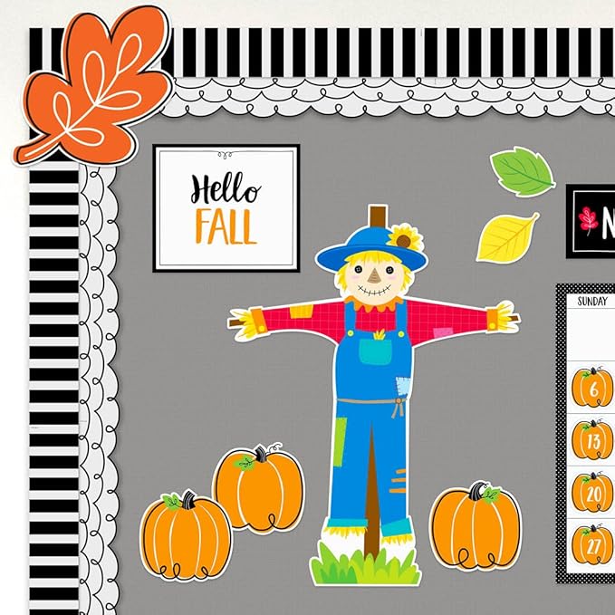 CTP Doodle Pumpkin 6" Cut-Outs Learning Décor Accents for Halloween & Fall Classroom Theme (Creative Teaching Press 10590)
