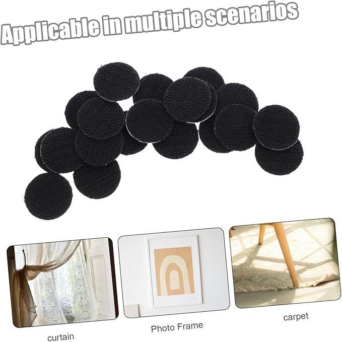 Veemoon 20pcs Heavy Duty Self-Adhesive Hook and Tape for Multi- Use Strong Adhesive Fastener for Mounting and Decoration Dots