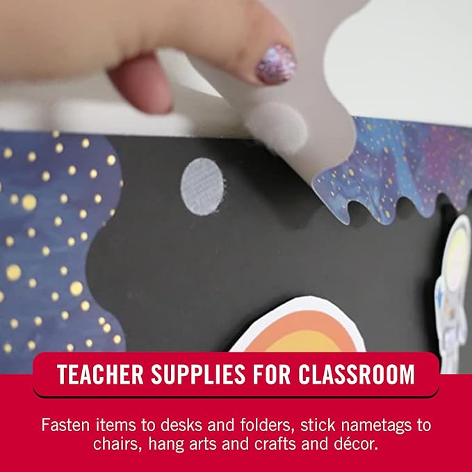 VELCRO Brand Dots with Adhesive | 250 Sets White and Black Assorted | Preschool Classroom Must Haves-| Sticky Back Circles Perfect for Teachers-| 1/2 Inch Round Tape (VEL-40031-USA),(Pack of 12)