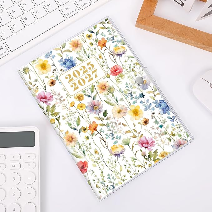KONVINIT 2025-2027 Monthly Planner, 30 Months Calendar Planner 2026 - Runs From July 2025 Until December 2027, 5.9'' x 8.4'', Floral Monthly Planner 2025-2027 for Office Supplies