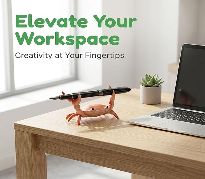 Desk Crab Pencil Holder for Desk 4PCS, Deskcrab Pen Holder Weightlifting Crab Pen Holder Desk Organizer, Phone Stand Glasses Holder, Fun Office Gifts for Coworkers Desk Decor