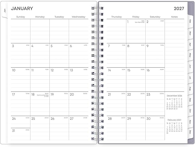 Blue Sky 2027 Weekly and Monthly Planner Calendar, January 2027 - December 2027, 5" x 8", Flexible Cover, Laminated Tabs, Durable Twin Wire Binding, Rue Du Flore
