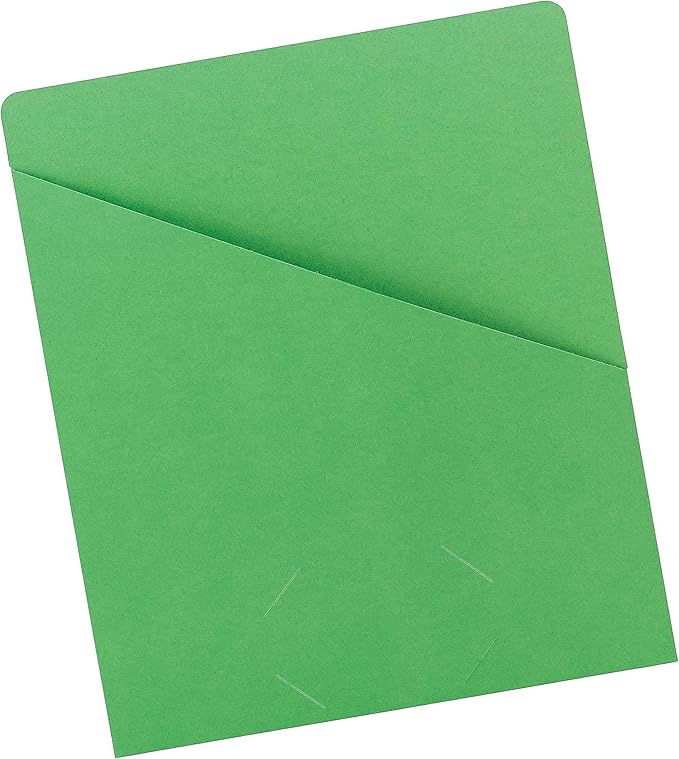 Smead Slash Jacket, Letter Size, Green, 25 per Pack (75432)