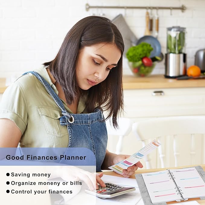Toplive 3 Pack A5 Planner Refill 82 Sheet Colored Monthly Weekly Planner Refill Paper 6 Hole Budget Sheets Expense Tracker Inserts for A5 Binder Cover Bill Saving Organizer, Colorful