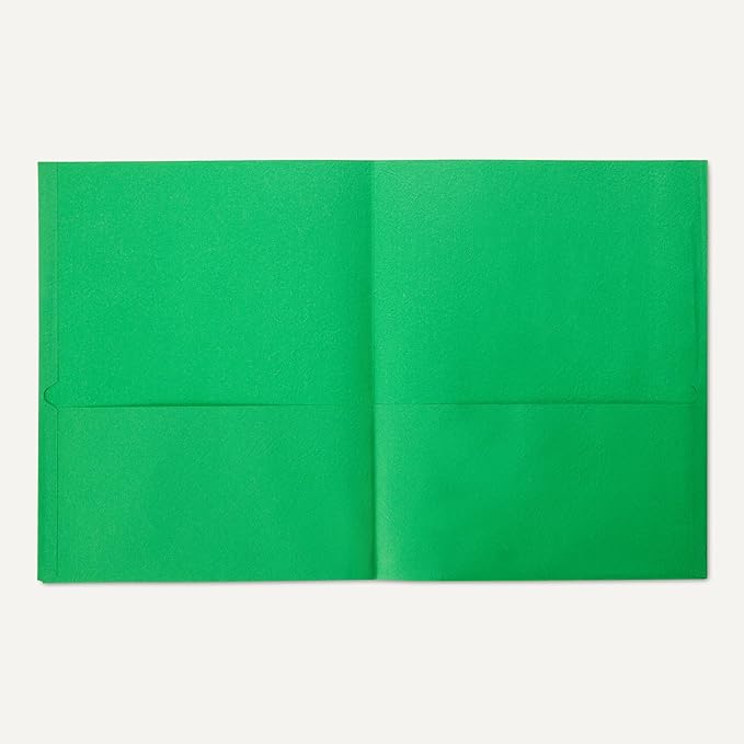 Amazon Basics Two-Pocket File Folders, Letter Size, Assorted Colors, 25-Pack